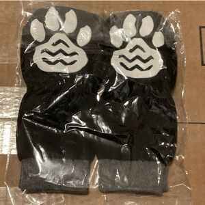 Gray and Black Paw Print X-Large Dog Socks